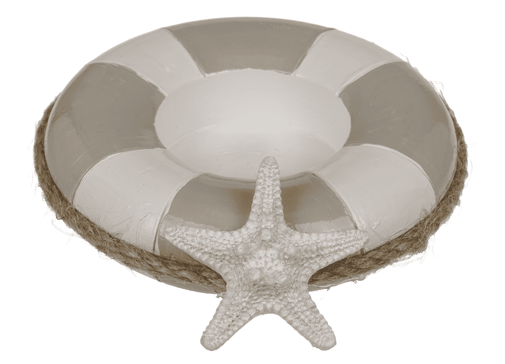Tea light holder, Floating ring with sea star,