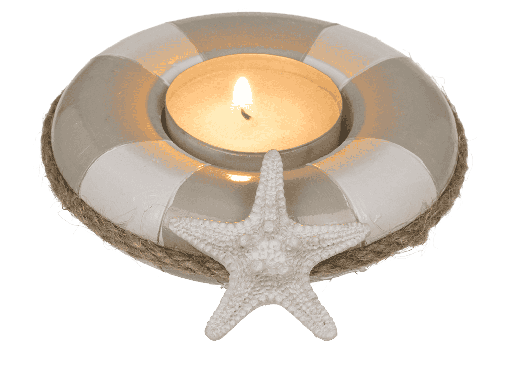 Tea light holder, Floating ring with sea star,