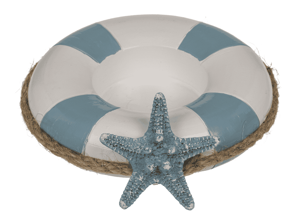 Tea light holder, Floating ring with sea star,