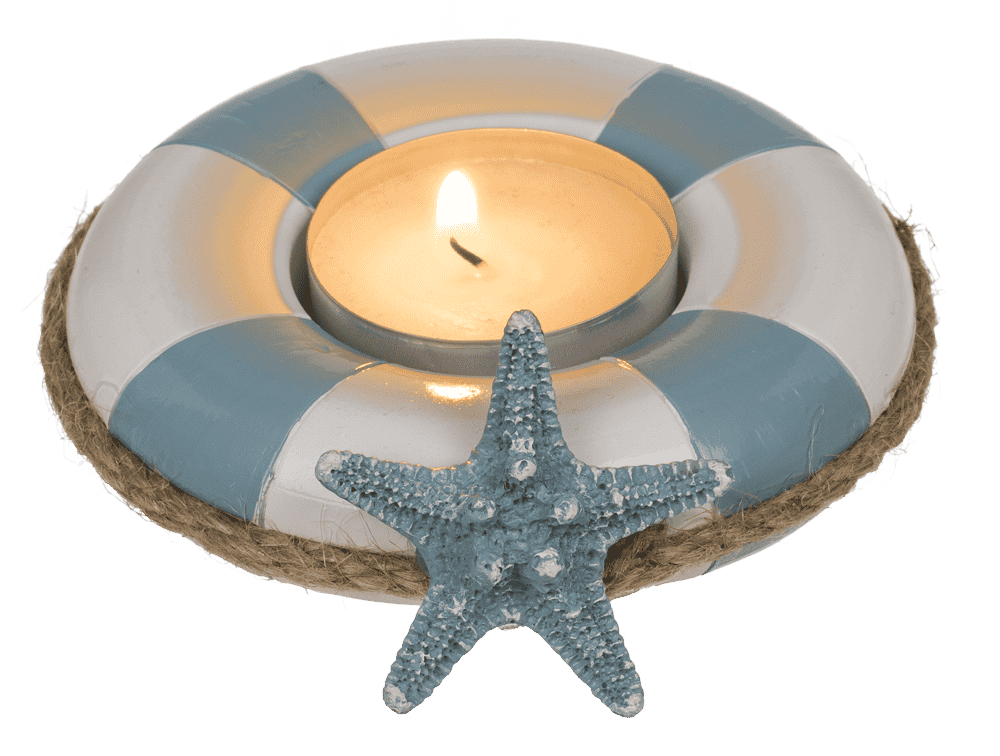 Tea light holder, Floating ring with sea star,