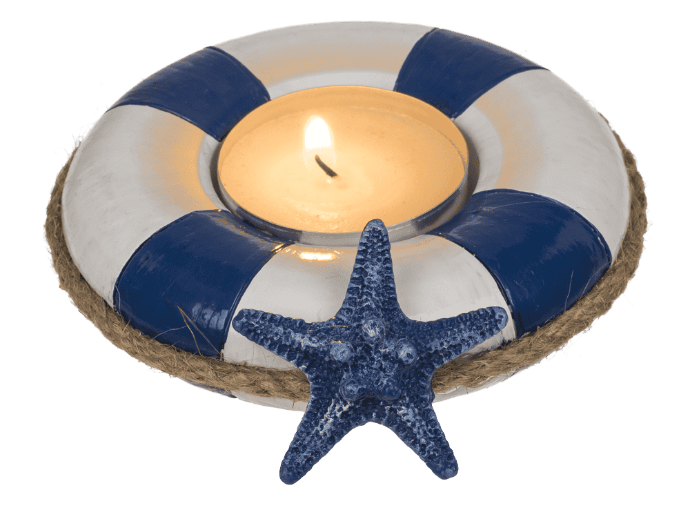 Tea light holder, Floating ring with sea star,