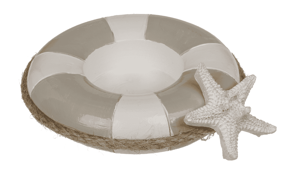 Tea light holder, Floating ring with sea star,