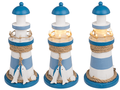 Wooden lighthouse with LED,