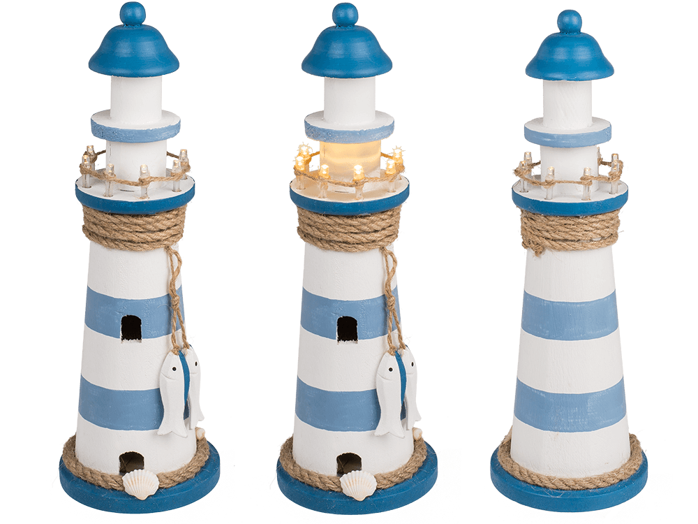 Wooden lighthouse with LED,