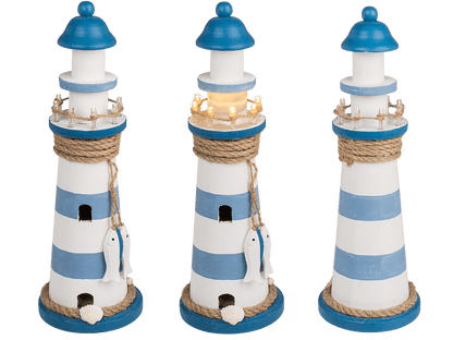 Wooden lighthouse with LED,