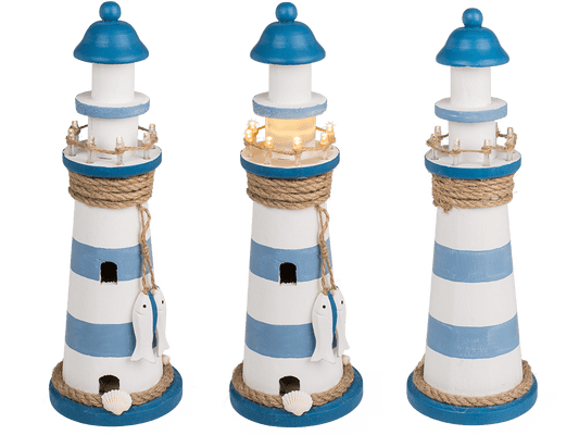 Wooden lighthouse with LED,