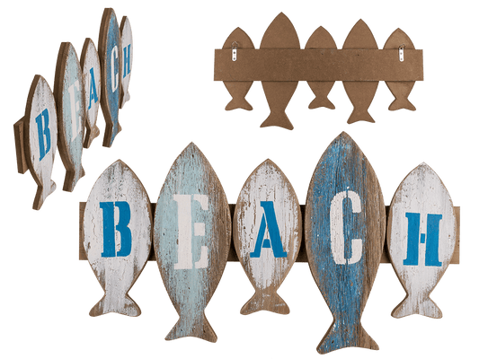 Wooden sign with fisch, Beach,