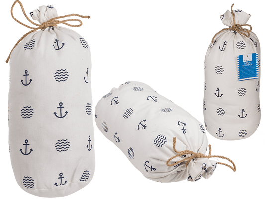 White colored farbic door stopper,