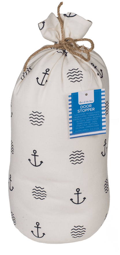 White colored farbic door stopper,