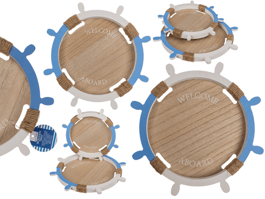 Wooden tray, Welcome Aboard