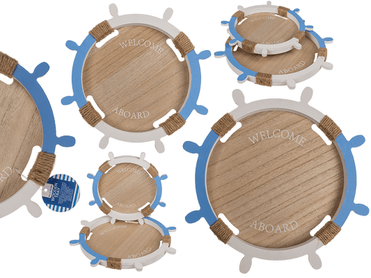 Wooden tray, Welcome Aboard