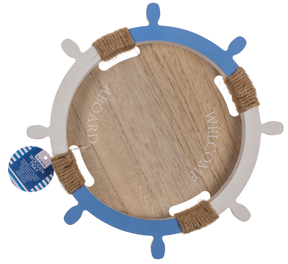 Wooden tray, Welcome Aboard