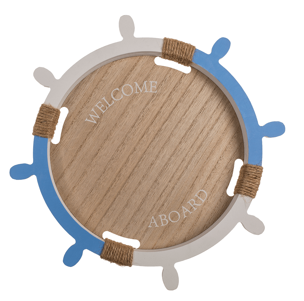Wooden tray, Welcome Aboard