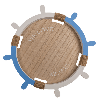 Wooden tray, Welcome Aboard