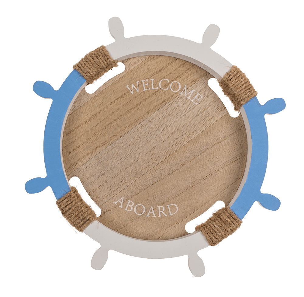 Wooden tray, Welcome Aboard