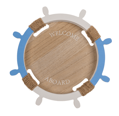 Wooden tray, Welcome Aboard