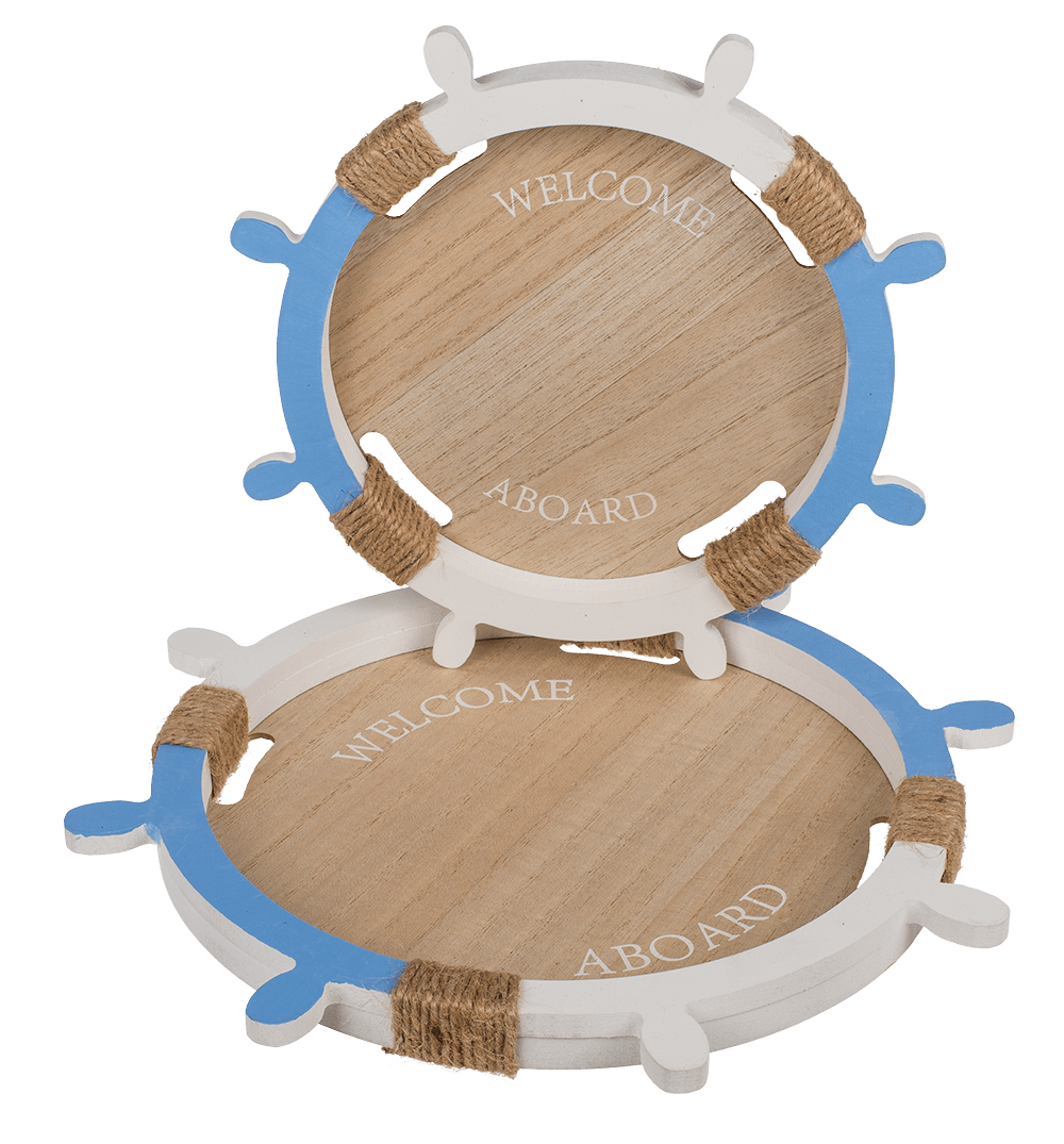 Wooden tray, Welcome Aboard