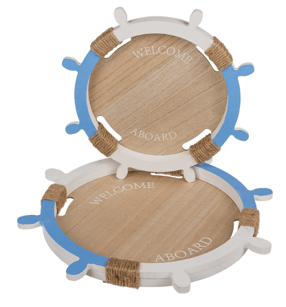 Wooden tray, Welcome Aboard