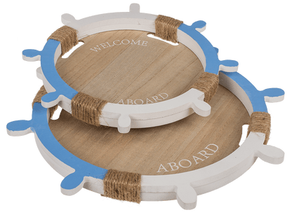 Wooden tray, Welcome Aboard