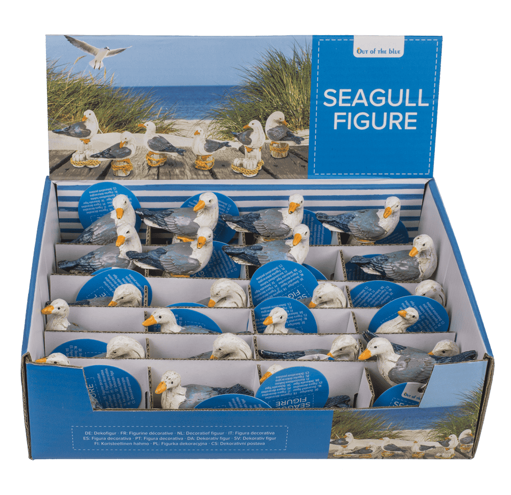 Polyresin decorative figure, Seagull on bollard,