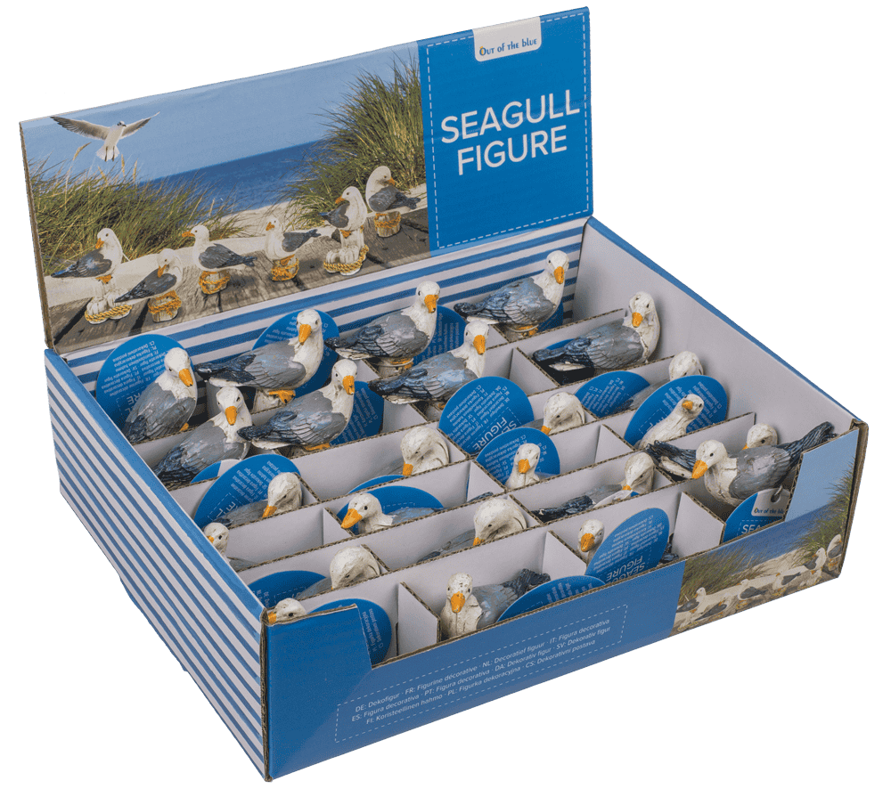 Polyresin decorative figure, Seagull on bollard,