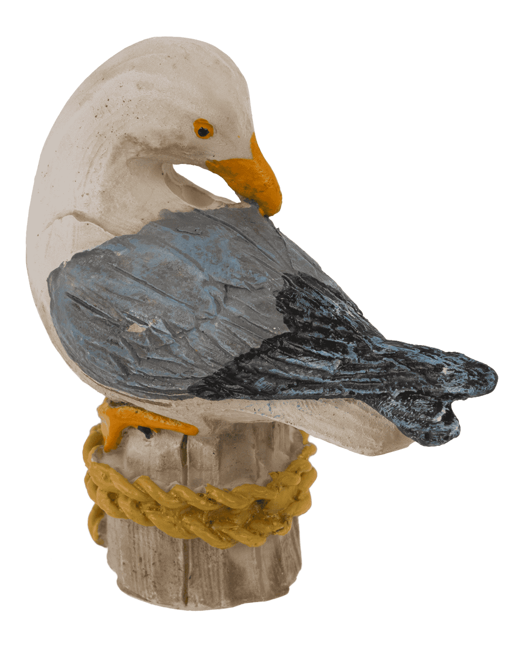 Polyresin decorative figure, Seagull on bollard,