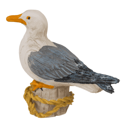 Polyresin decorative figure, Seagull on bollard,