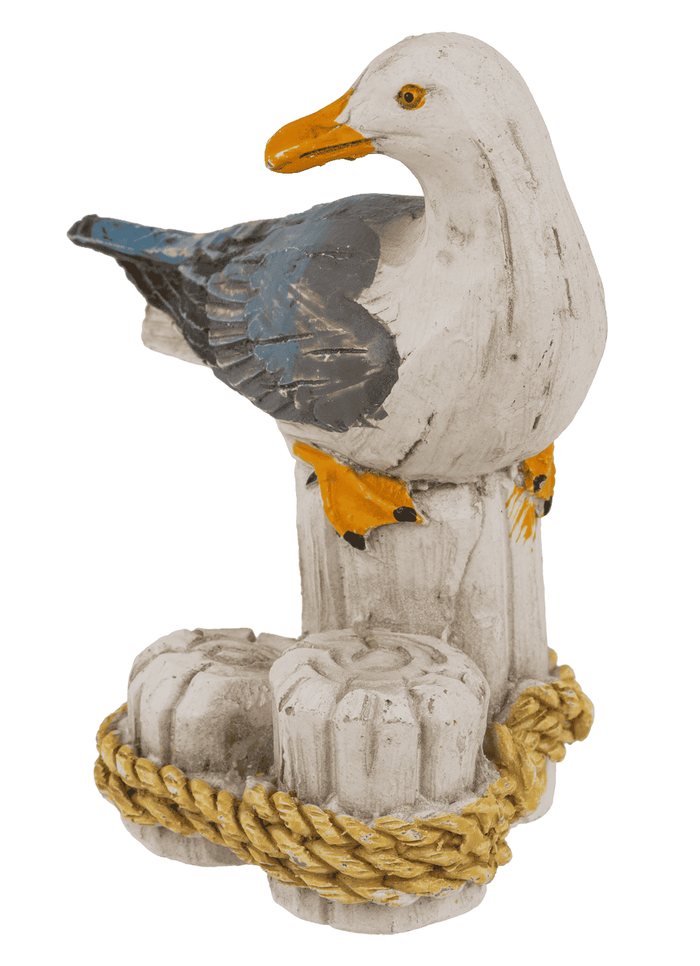 Polyresin decorative figure, Seagull on bollard,