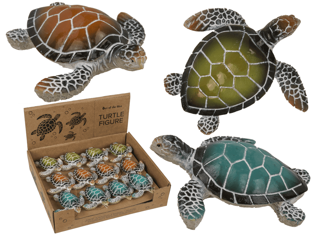 Polyresin decorative figurine, turtle, 8 x 2.5 cm,