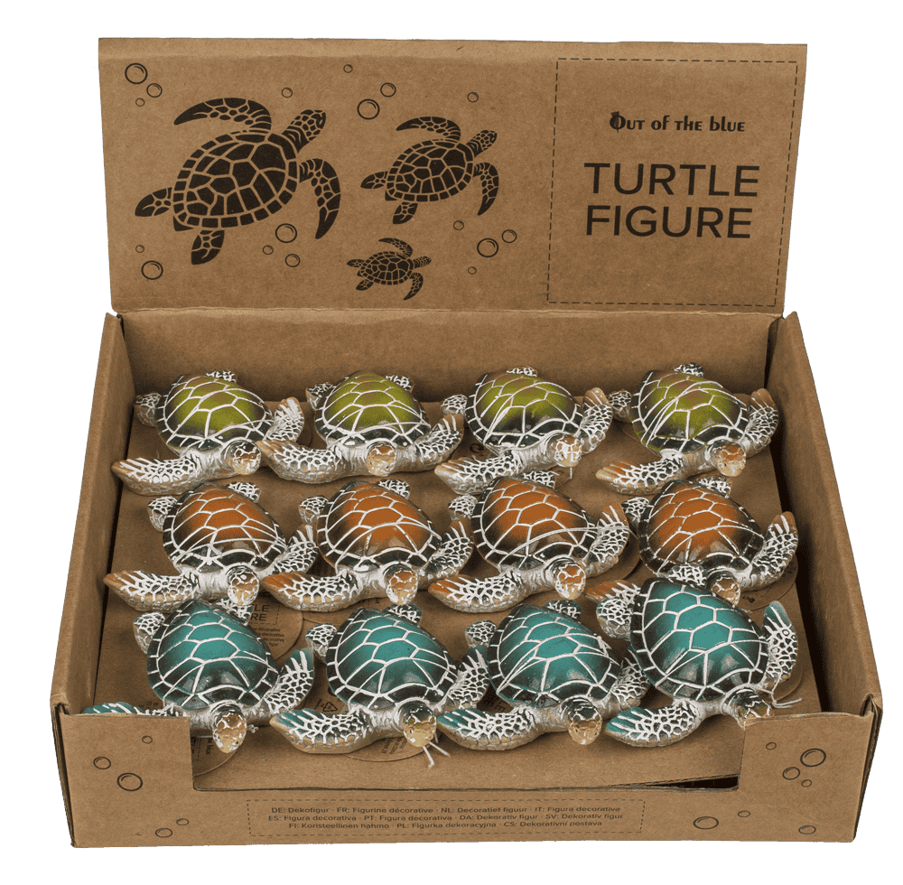 Polyresin decorative figurine, turtle, 8 x 2.5 cm,