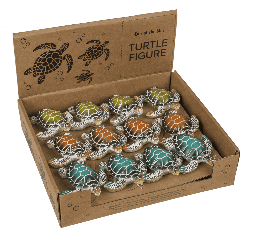 Polyresin decorative figurine, turtle, 8 x 2.5 cm,