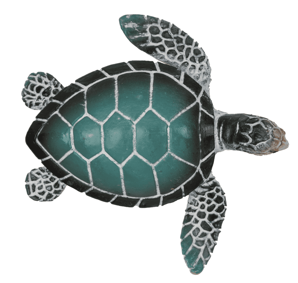 Polyresin decorative figurine, turtle, 8 x 2.5 cm,