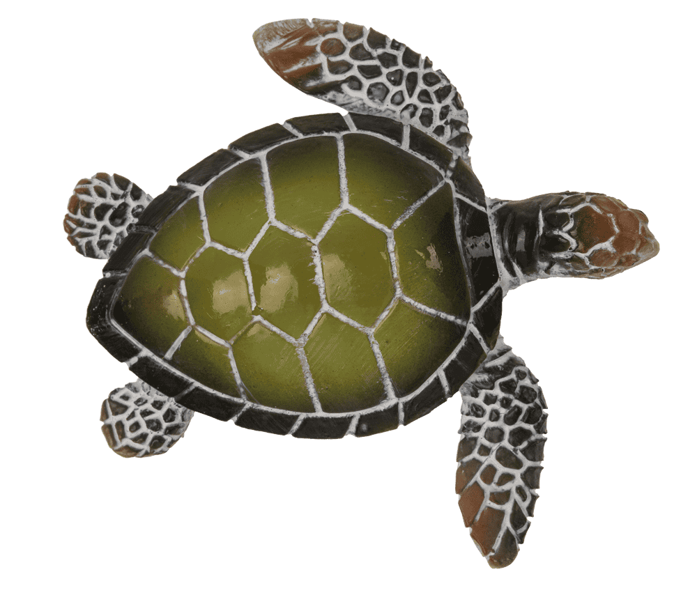 Polyresin decorative figurine, turtle, 8 x 2.5 cm,