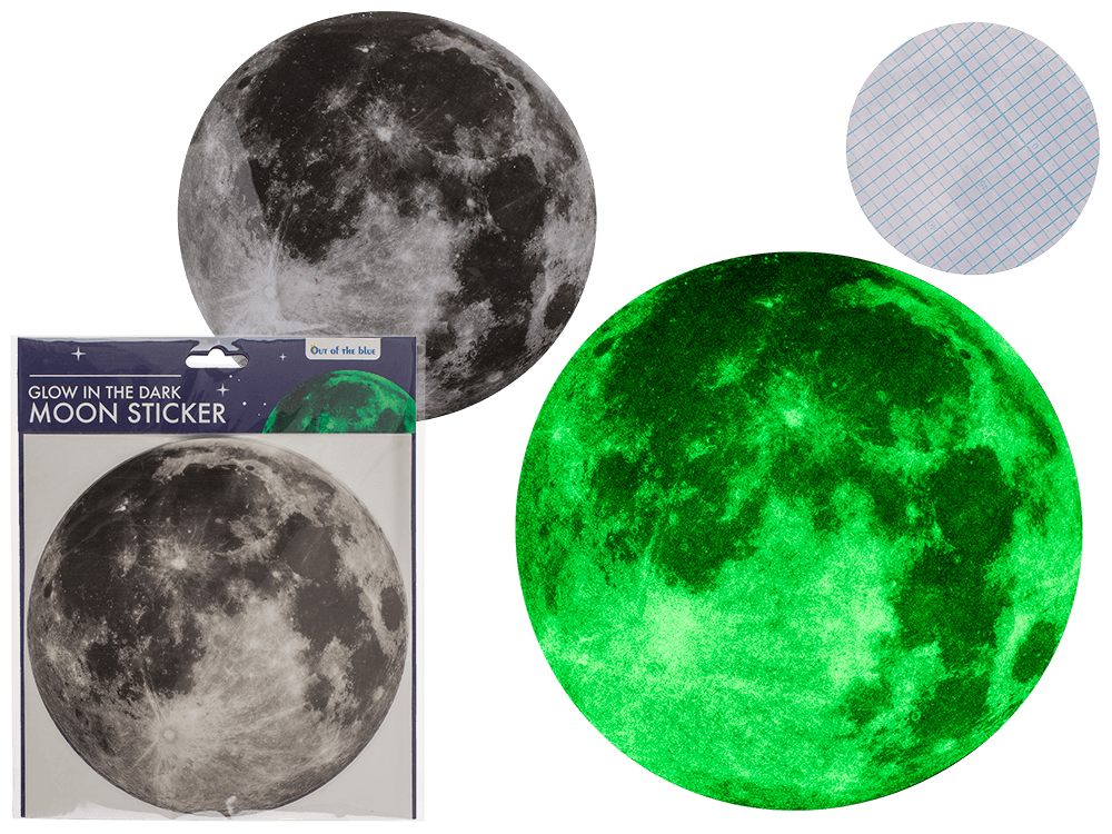 Glowing Moon Sticker, Glow in the Dark,