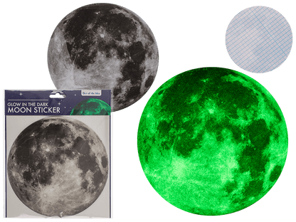 Glowing Moon Sticker, Glow in the Dark,