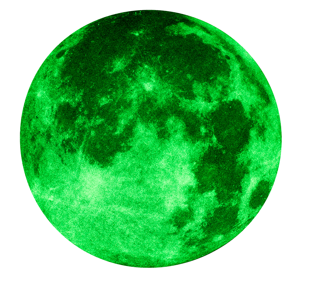 Glowing Moon Sticker, Glow in the Dark,