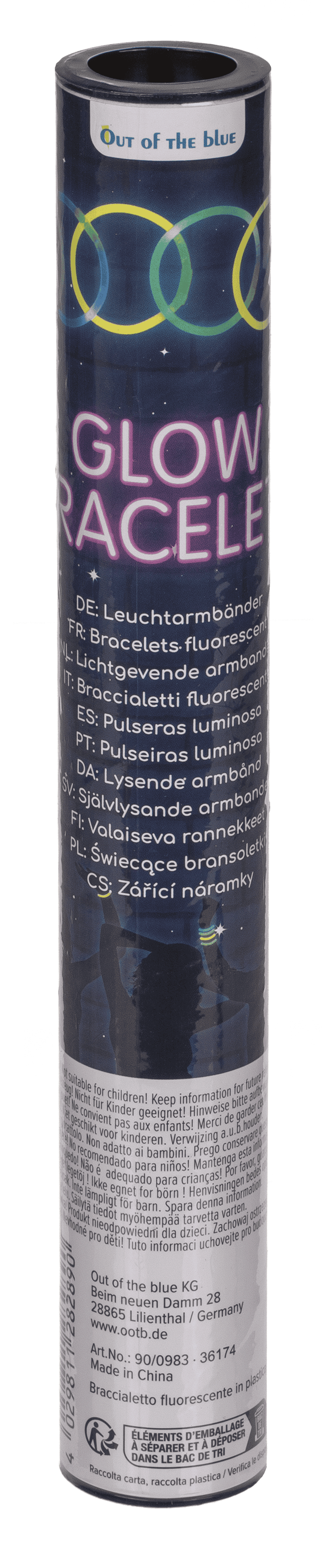 Glow bracelet, Glow, ca. 20 cm, 3 colours ass.,