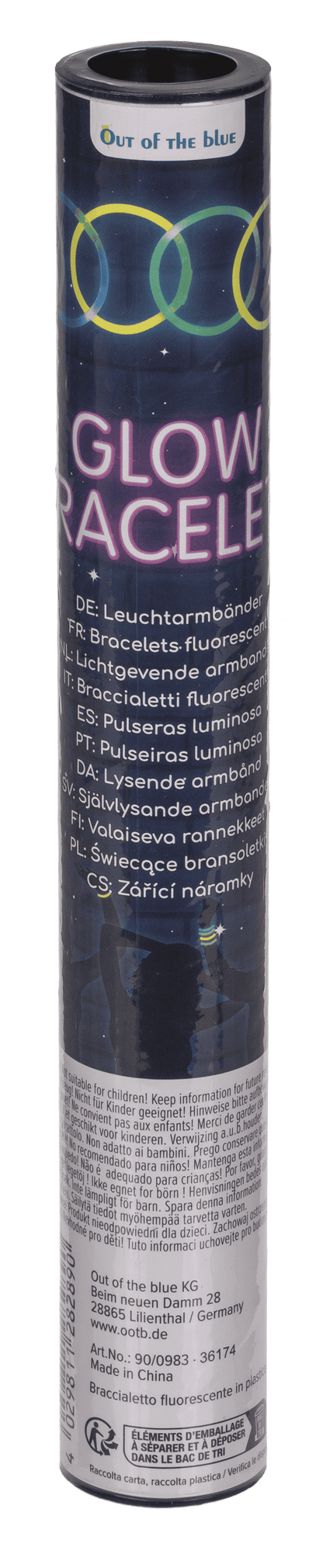 Glow bracelet, Glow, ca. 20 cm, 3 colours ass.,