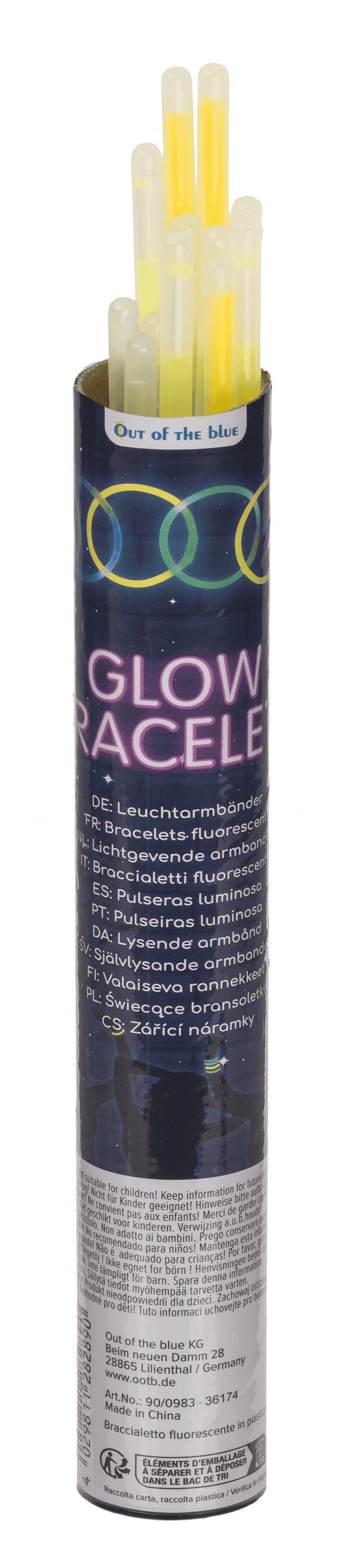 Glow bracelet, Glow, ca. 20 cm, 3 colours ass.,