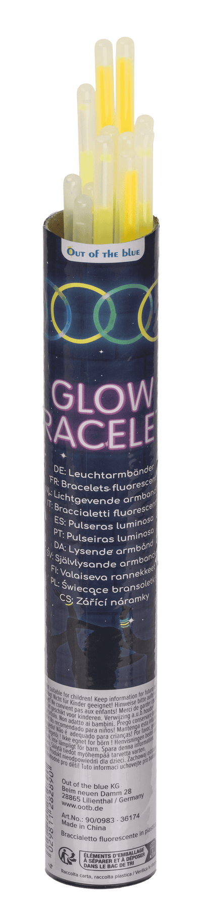 Glow bracelet, Glow, ca. 20 cm, 3 colours ass.,