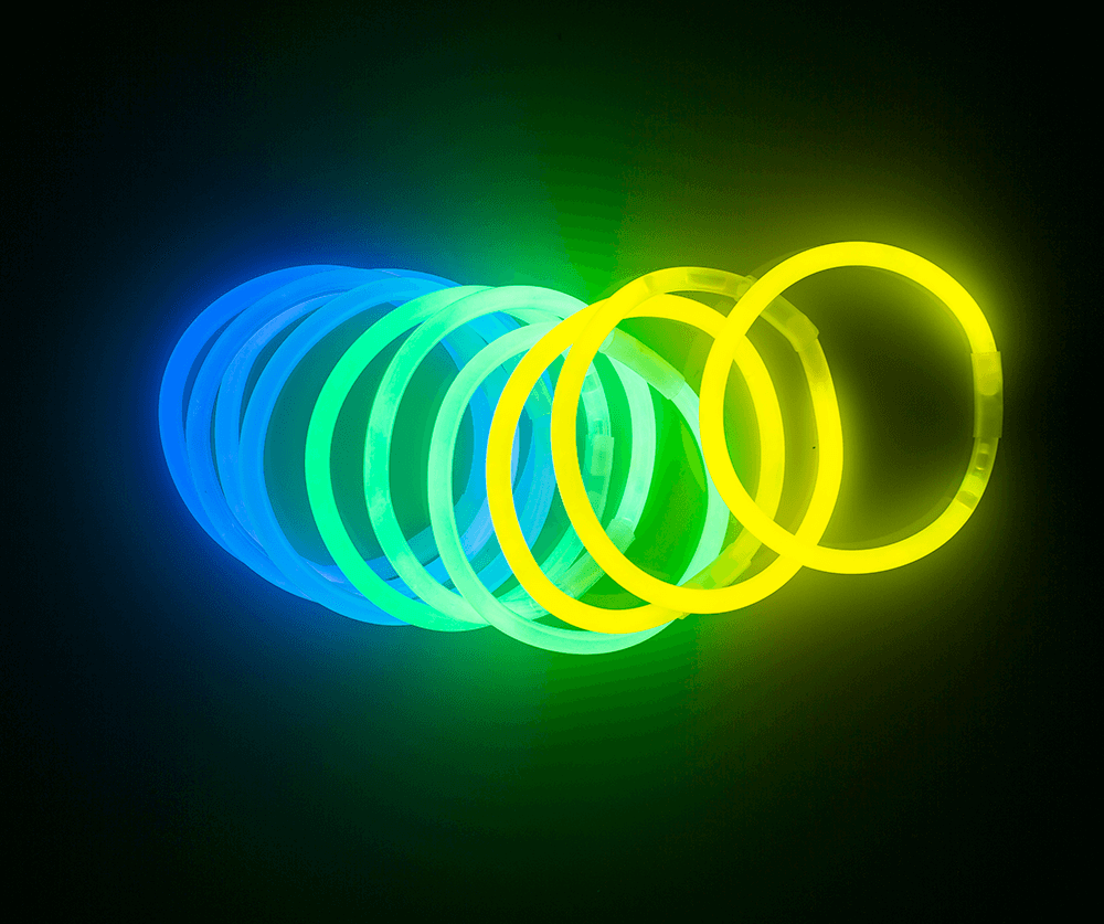 Glow bracelet, Glow, ca. 20 cm, 3 colours ass.,