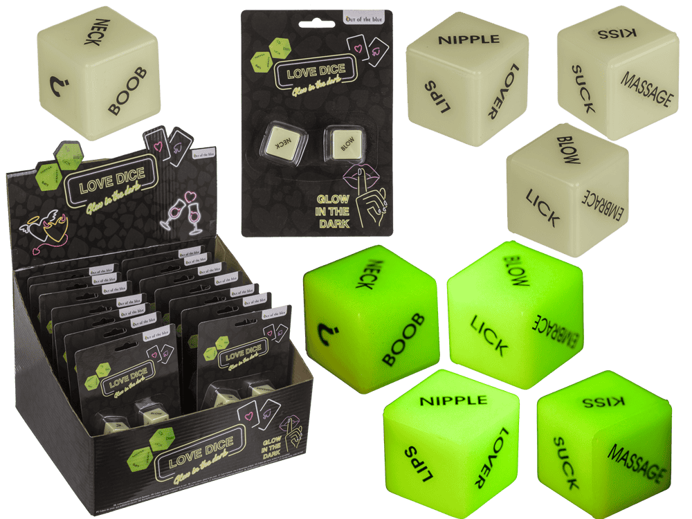 Love dice English version, glow in the dark,