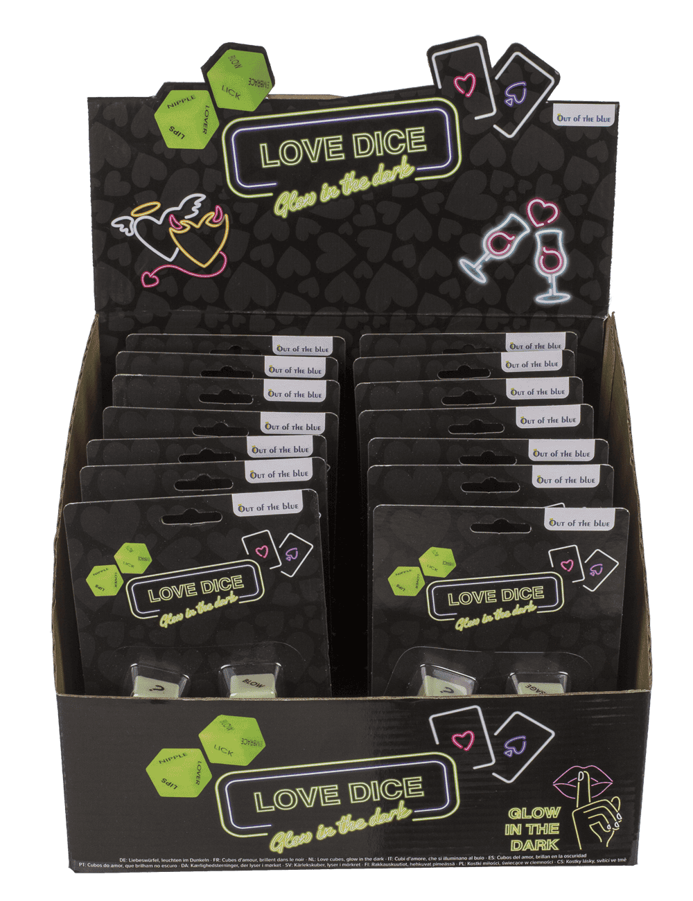 Love dice English version, glow in the dark,