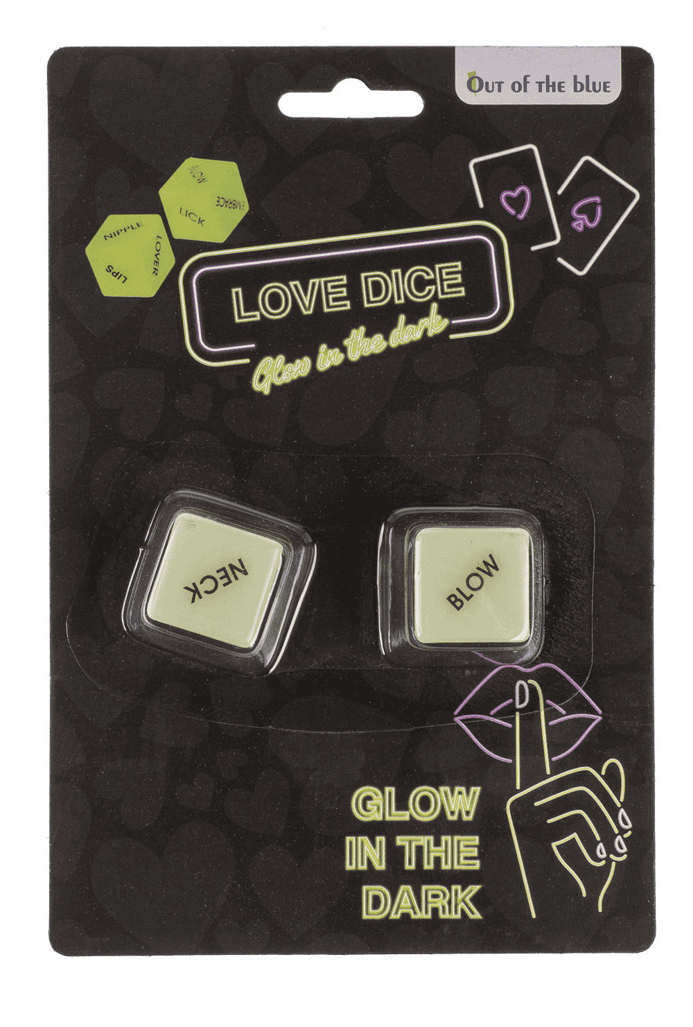 Love dice English version, glow in the dark,