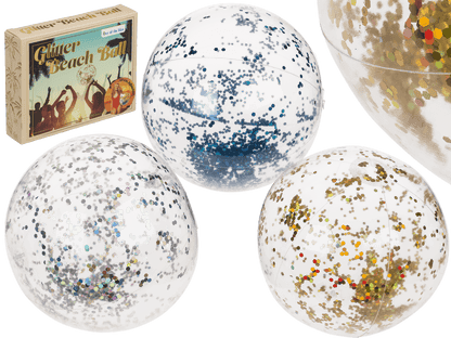 Inflatable glitter beach ball, 35 cm,