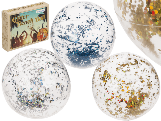 Inflatable glitter beach ball, 35 cm,