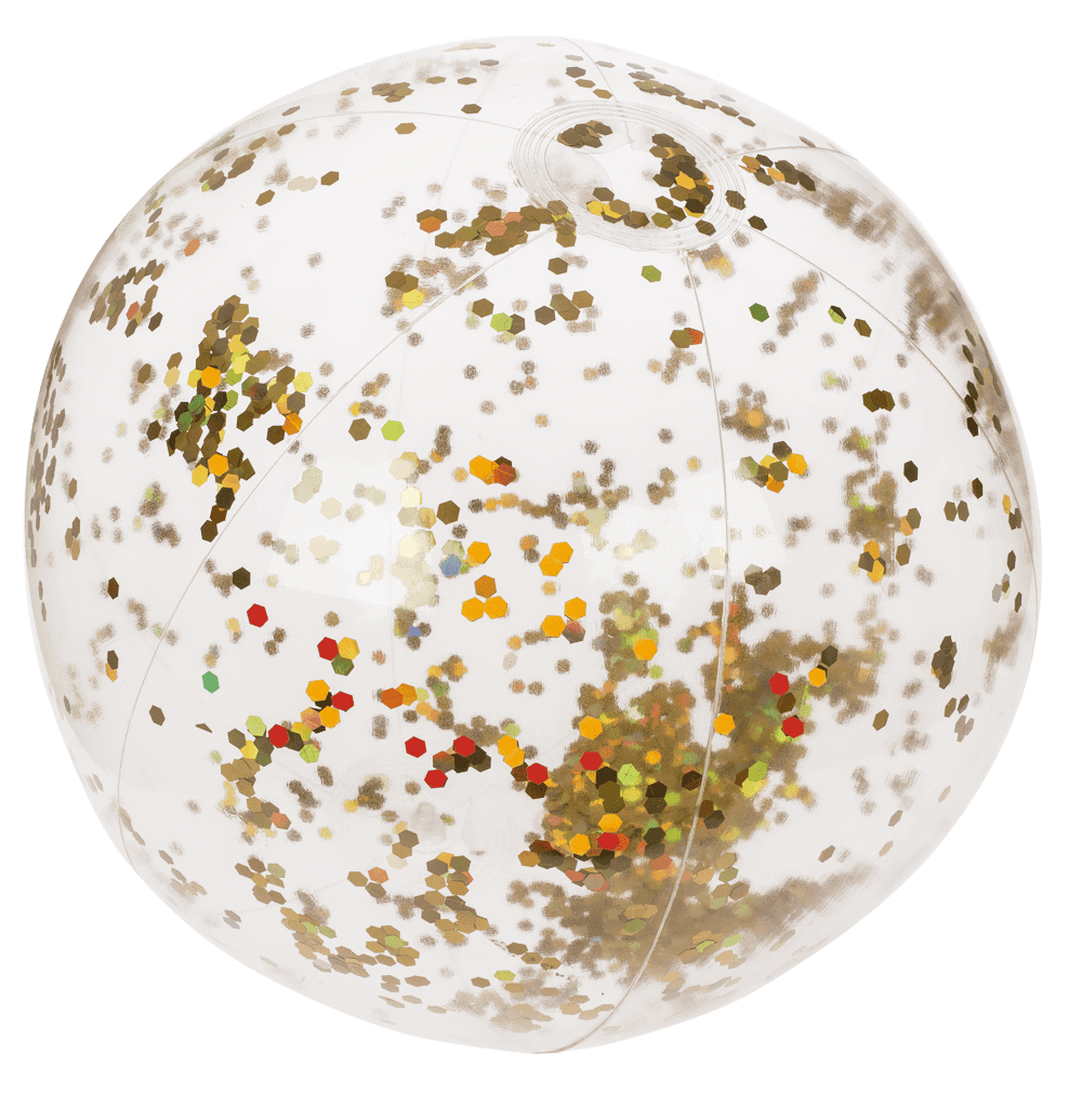 Inflatable glitter beach ball, 35 cm,