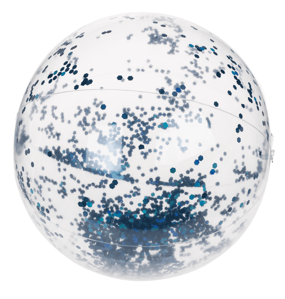 Inflatable glitter beach ball, 35 cm,