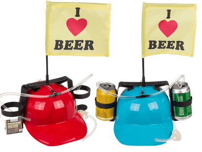 Drinking helmet, I love Beer with flag,
