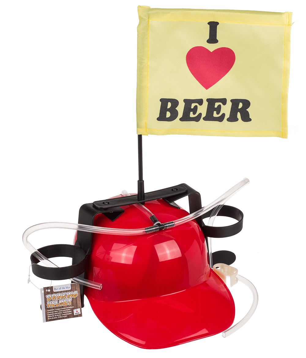 Drinking helmet, I love Beer with flag,